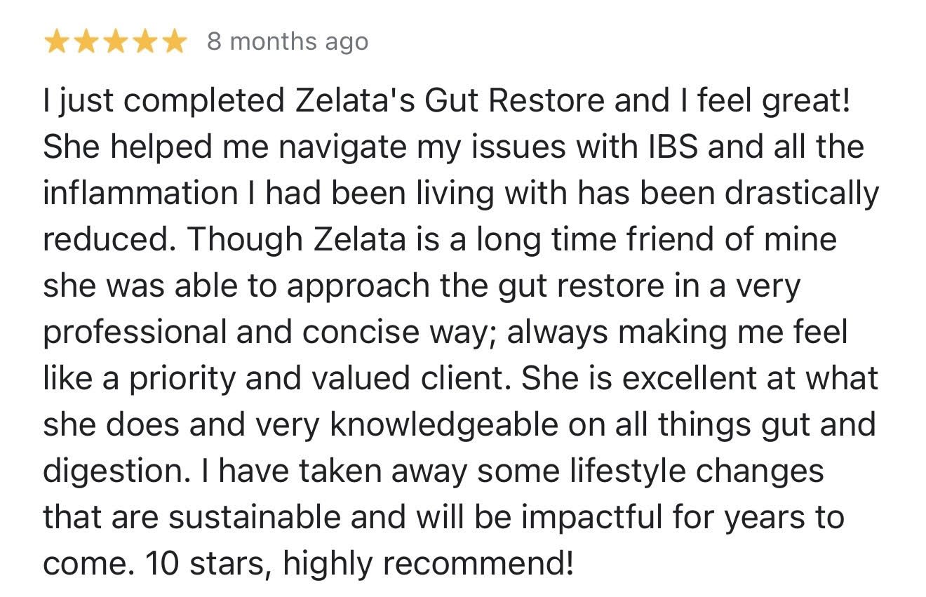 Client review of the Gut Restore program