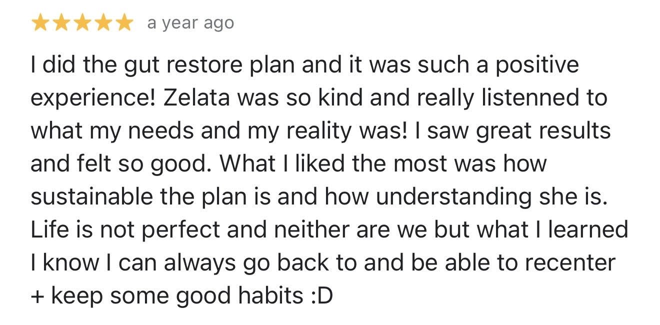 Client review of the Gut Restore program